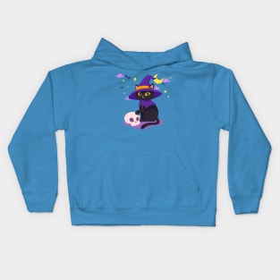 Halloween Witch Kitty Kids Hoodie